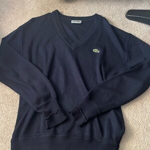Lacoste V neck Navy Sweater